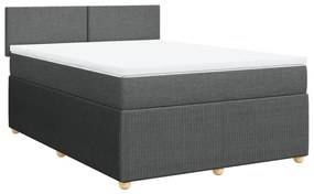 ΚΡΕΒΑΤΙ BOXSPRING ΜΕ ΣΤΡΩΜΑ ΣΚΟΥΡΟ ΓΚΡΙ 140X200 ΕΚ ΥΦΑΣΜΑΤΙΝΟ 3287473