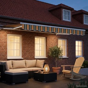 vidaXL Χειροκίνητο πλαίσιο τέντας με LED 3 x 2,5 μ