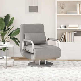 vidaXL Πολυθρόνα Κρεβάτι Περιστρεφόμενη Ανοιχτό Γκρι Υφασμάτινη