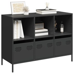 vidaXL Ντουλάπι Μαύρο 101,5x39x73,5 εκ. από Χάλυβα Ψυχρής Έλασης