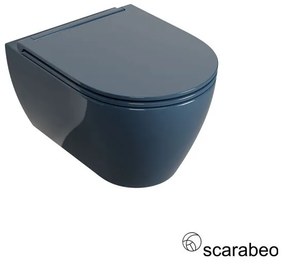 Scarabeo Glam Λεκάνη Κρεμαστή Rimless με σύστημα πλύσης Twist &amp; κάλυμμα αποσπώμενο Slim Soft Close Ocean Glossy
