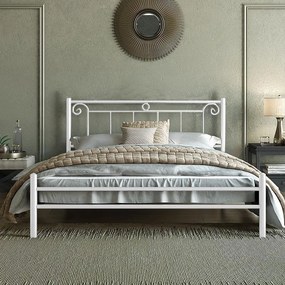 Iron Bed Valery Fylliana White 170x210x99 cm (160x200 cm)