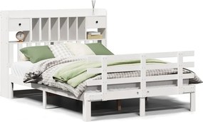 vidaXL Κρεβάτι Βιβλιοθήκη Χωρίς Στρώμα 140x200 εκ Μασίφ Ξύλο Πεύκο