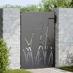 vidaXL Πύλη Κήπου Μαύρο 105 x 125 cm Ατσάλι με Επικάλυψη Πούδρας
