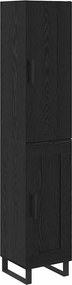 vidaXL Highboard Μαύρη Οξυά 34,5 x 34 x 180 εκ. Επεξεργασμένο Ξύλο