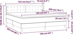 vidaXL Κρεβάτι Boxspring με Στρώμα Λευκό 160x200εκ.από Συνθετικό Δέρμα