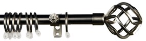 Κουρτινόξυλο Φ19mm Μονό Επεκτεινόμενο 120-210cm Με Άκρα Grace Ball Cage Brushed Chrome 790125