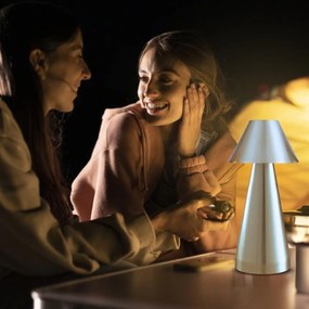 Επιτραπέζιο Διακοσμητικό Φωτιστικό LED Μπαταρίας 21x10cm - Ασημί