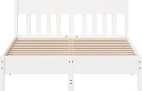 vidaXL Σκελετός Κρεβ. Χωρίς Στρώμα Λευκό 150x200 εκ Μασίφ Πεύκο