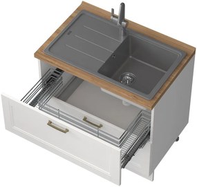 Επιδαπέδιο ντουλάπι νεροχύτη Tahoma R-90-2MZ-Λευκό ματ