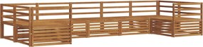 vidaXL Σειρά Καναπέ Εξωτερικού 7 pcs Φυσικό