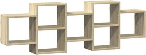 vidaXL Ραφιέρα Τοίχου Sonoma Δρυς 129x18x42 εκ. από Επεξεργ. Ξύλο