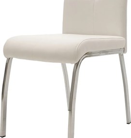 Καρέκλα Ariadne pakoworld PU λευκό-πόδι χρωμίου