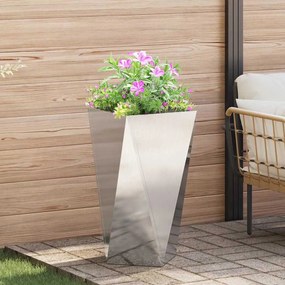 vidaXL Γλάστρα 2 pcs Ασημί 40 x 40 x 75 cm Ανοξείδωτο ατσάλι