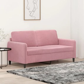 VidaXL Καναπές Διθέσιος Ροζ 140 εκ. Βελούδινος