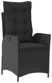 Σετ Τραπεζαρίας Κήπου 9 τεμ Μαύρο από Συνθ. Ρατάν με Μαξιλάρια 3213102