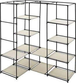 vidaXL Γωνιακή Ντουλάπα Κρεμ 130x87x169 εκ.