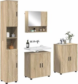 vidaXL Σετ Επίπλων Μπάνιου 4 τμχ. Δρύς Sonoma 61 x 35 x 64 εκ.