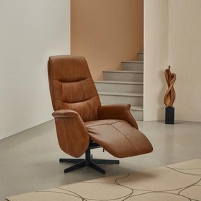 Delta Recliner Tan Leather/Black