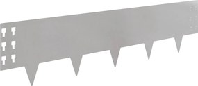 vidaXL Περίγραμμα γκαζόν 20 τμχ. 100 x 25 cm Ανοξείδωτο Ατσάλι Ασημί