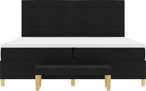 vidaXL Κρεβάτι με ελατήρια με στρώμα Μαύρο 200 x 200 cm ύφασμα