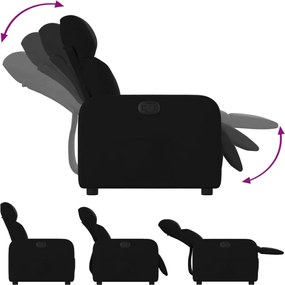 vidaXL Πολυθρόνα Ανακλινόμενη Μαύρη Υφασμάτινη