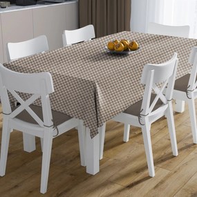 Αλέκιαστο Τραπεζομάντηλο (180x300) Dimcol Houndstooth 473 Beige