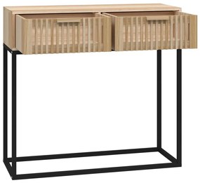 Τραπέζι Κονσόλα 80x30x75 εκ. από Επεξεργασμένο Ξύλο και Σίδερο - Καφέ