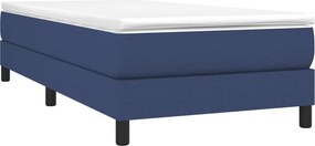 vidaXL Κρεβάτι Boxspring με Στρώμα Μπλε 90x200 εκ.Υφασμάτινο