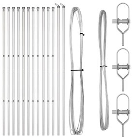 vidaXL Πό posts φράχτη 13 pcs Ασημί Ø32mm 200 cm Γαλβανισμένος χάλυβας