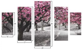 ΠΙΝΑΚΑΣ ΠΕΝΤΑΠΤΥΧΟ MDF BLOOMING TREE 82Χ56x3  HM7207.04