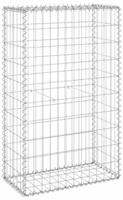 vidaXL Συρματοκιβώτιο Τοίχος 60x30x100 εκ. Γαλβαν. Χάλυβας + Καλύμματα