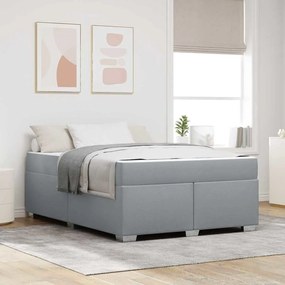 vidaXL Σκελετός Κρεβατιού Άλλο Ανοιχτό γκρι 140 x 200 cm ύφασμα