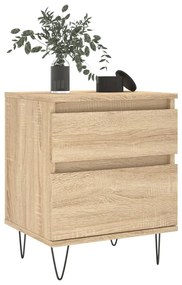 vidaXL Κομοδίνο Sonoma Δρυς 40 x 35 x 50 εκ. από Επεξεργ. Ξύλο