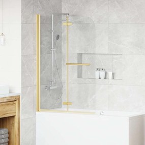 vidaXL Καλυμμα Ντους Διαφανές και Χρυσό 95 x 140 cm