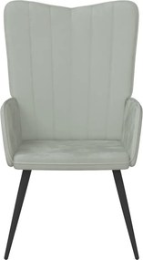 vidaXL Πολυθρόνα Relax Ανοιχτό Γκρι Βελούδινη