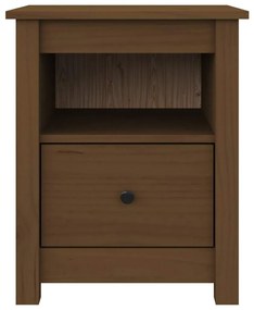 vidaXL Κομοδίνα 2 τεμ. Μελί 40 x 35 x 49 εκ. από Μασίφ Ξύλο Πεύκου