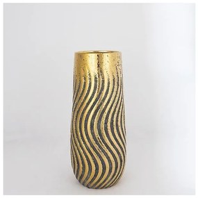 Βάζο Κεραμικό καφέ &amp; Χρυσό 14.5x4.5x35cm 752-20130 Estheti-752-20130-Χρυσό 752-20130