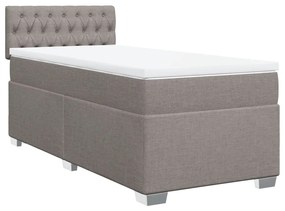 vidaXL Κρεβάτι Boxspring με Στρώμα Taupe 100 x 200 εκ. Υφασμάτινο