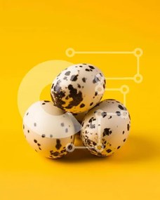 Σετ των 2 Intra Συλλεκτικό Ξύλινο Παζλ Plywood 4mm - Επισημασμένα δαλματικά αυγά σε κίτρινο φόντο Σε Ξύλινο Κουτί - Διαστάσεις: 10x10 cm – 25 κομμάτια