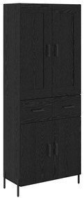 vidaXL Highboard με συρτάρι 2 pcs Μαύρη Οξυά Επεξεργασμένο ξύλο