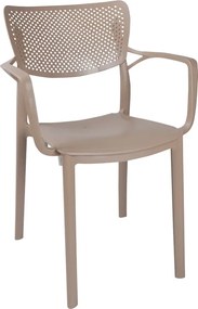 Τραπεζαρία Icon-Frontline pakoworld σετ 3τεμ PP σε cappuccino απόχρωση