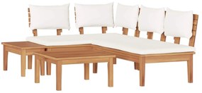 Σετ Καναπέ Κήπου 4 pcs Καφέ και Κρέμα