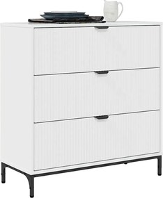 vidaXL Πλαϊνό γραφείο Υψηλής γυαλάδας λευκό 79,5 x 33 x 82 εκ