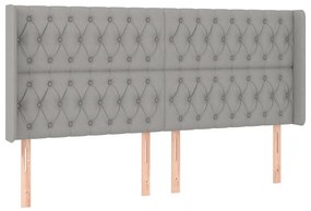 vidaXL Κρεβάτι Boxspring με Στρώμα &amp; LED Αν.Γκρι 180x200εκ. Υφασμάτινο