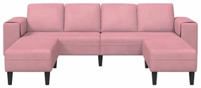 vidaXL Σετ Καναπέ 3 pcs Ροζ Βελούδο