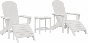 vidaXL Καρέκλα Κήπου 3 pcs Λευκό Πολυαιθυλένιο