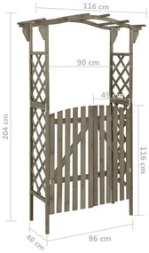 ΑΨΙΔΑ ΚΗΠΟΥ ΜΕ ΠΟΡΤΑ ΓΚΡΙ 116X40X204 ΕΚ. ΑΠΟ ΜΑΣΙΦ ΞΥΛΟ ΕΛΑΤΗΣ 316393