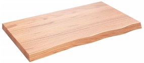 vidaXL Ράφι Τοίχου Ανοιχτό Καφέ 100x60x(2-6)εκ. Επεξ. Μασίφ Ξύλο Δρυός