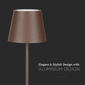 V-TAC Πορτατίφ με Καφέ Καπέλο και Καφέ Βάση